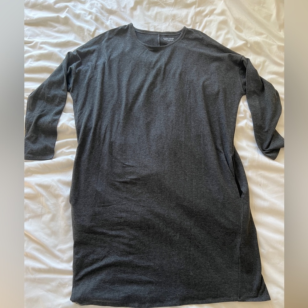 Eileen Fisher Dress-Size L Heather grey